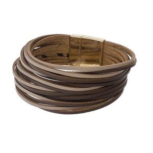 Leather wrap bracelet- Brown